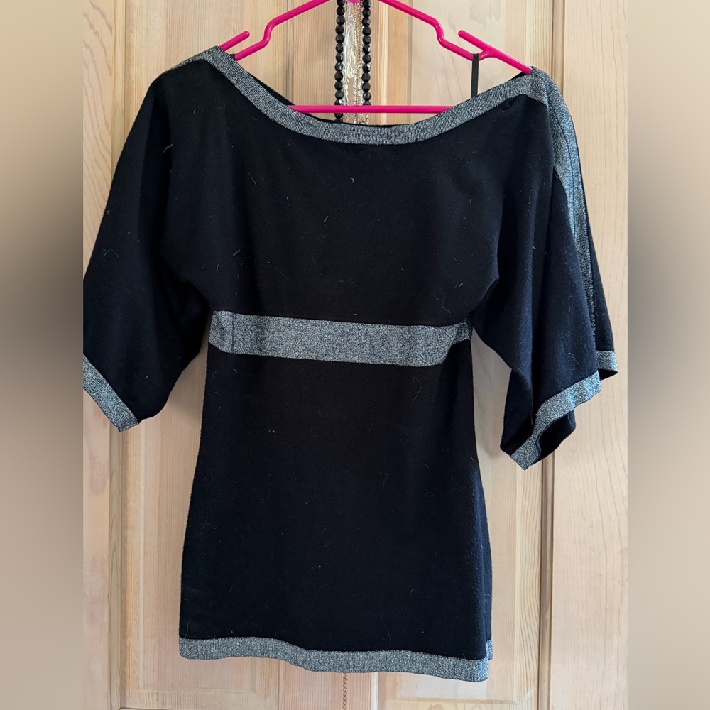 Willi Smith Black and Gray Short Sleeve Top